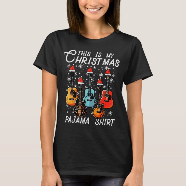 Camiseta My Christmas Pajama Shirt Guitars Xmas Rock Men Bo (Anverso)