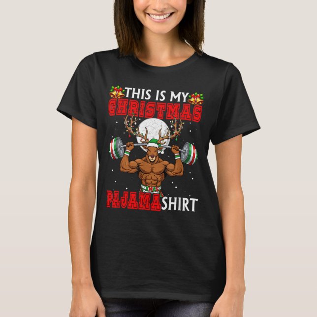Camiseta My Christmas Pajama Shirt Reindeer Muscle Weightli (Anverso)