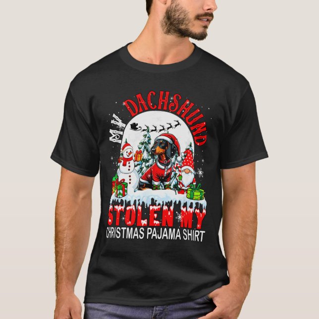 Camiseta My Dachshund Stolen My Christmas Pajama Shirt Sant (Anverso)