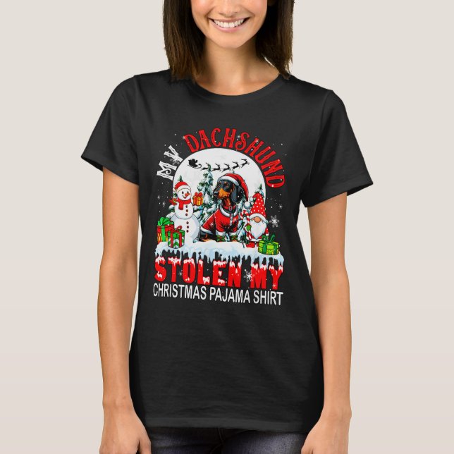 Camiseta My Dachshund Stolen My Christmas Pajama Shirt Sant (Anverso)