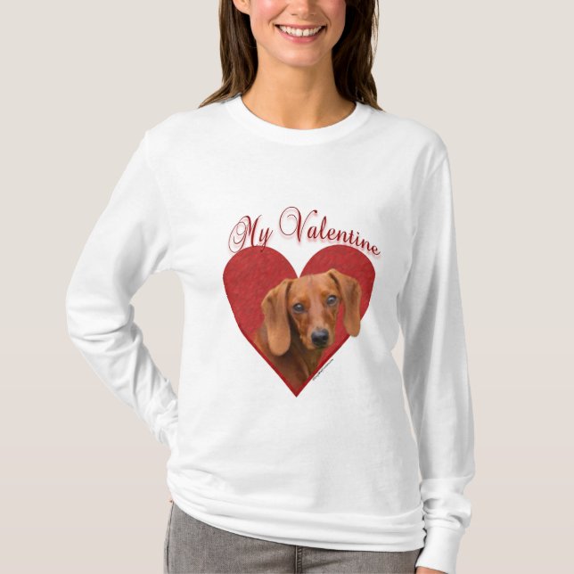 Camiseta My Dachshund Valentine (Anverso)