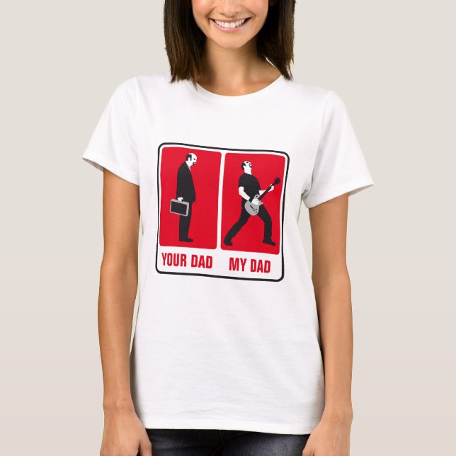 Camiseta my dad is genial player than your dad rock guitar (Anverso)