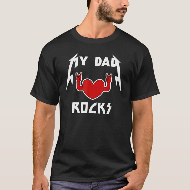 Camiseta My Dad Rocks Father Rocker Rock n Roll Metal (Anverso)