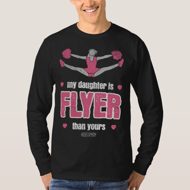 Camiseta My daughter Is Flyer Cheer mom Cheerleader Retro S (Anverso)