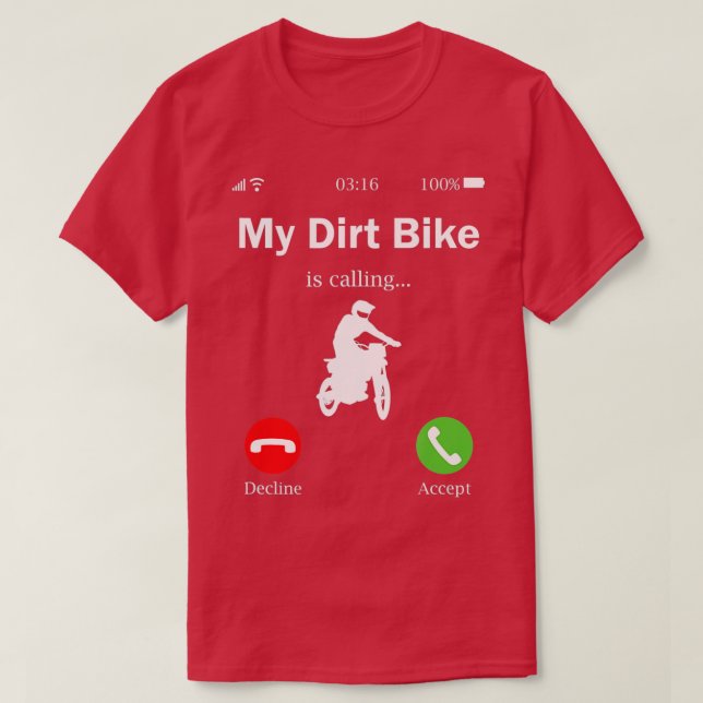 Camiseta My Dirt Bike Is CallingDirt Bike Gift Motocross  (Diseño del anverso)