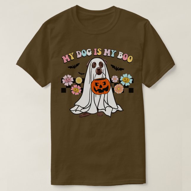 Camiseta My Dog Is Boo Funny Labrador Boo Ghost Lover Hallo (Diseño del anverso)