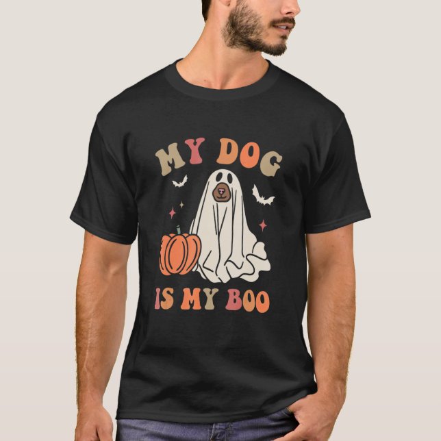 Camiseta My Dog Is My Boo Spooky Season Ghost Halloween Gro (Anverso)