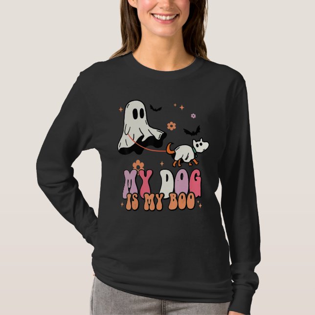 Camiseta My Dog Is My Boo Spooky Season Ghost Halloween Gro (Anverso)