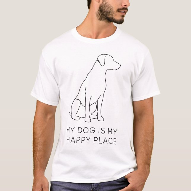 Camiseta My Dog Is My Happy Place – Minimalist Pet Design (Anverso)