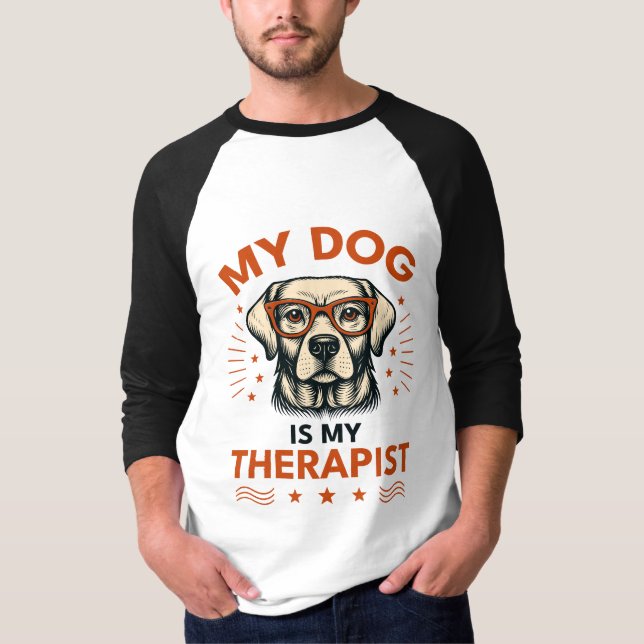 Camiseta My dog is my therapist (Anverso)