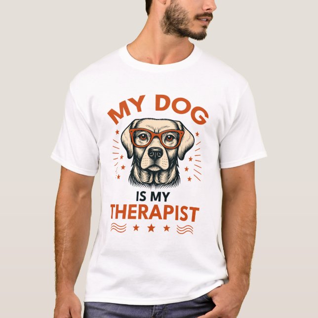 Camiseta My dog is my therapist (Anverso)