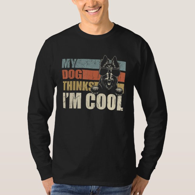 Camiseta My Dog Thinks I'm Cool Scottish Terrier  Retro Dad (Anverso)