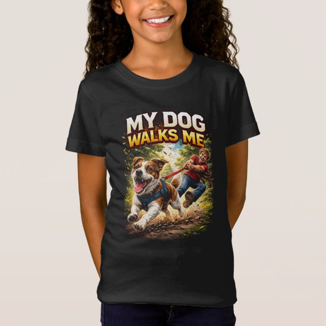 Camiseta My Dog Walks Me (Anverso)