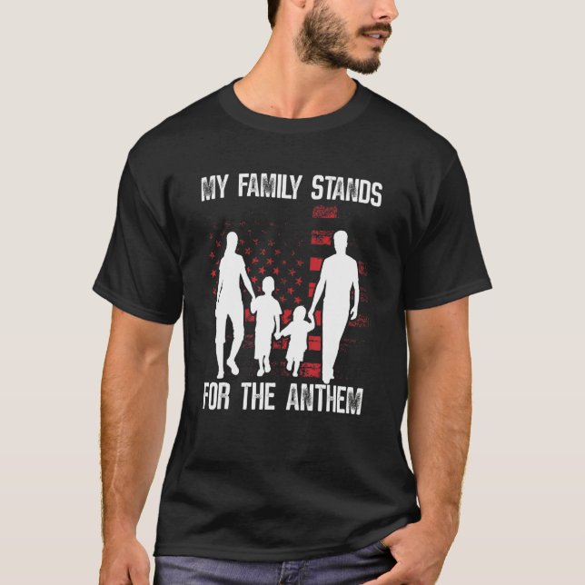 Camiseta My Family Stands for the Anthem 2nd Amendment (Anverso)