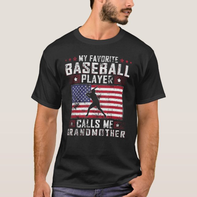 Camiseta My Favorite Baseball Player Calls Me Grandmother M (Anverso)