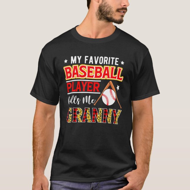 Camiseta My Favorite Baseball Player Calls Me Granny Mother (Anverso)