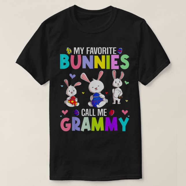 Camiseta My Favorite Bunnies Call Me Grammy Family Easter P (Diseño del anverso)