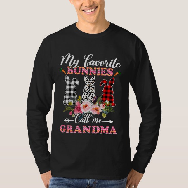 Camiseta My Favorite Bunnies Call Me Grandma Easter Leopard (Anverso)