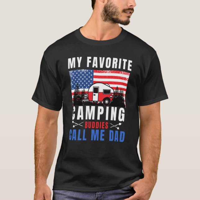 Camiseta My Favorite Camping Buddies Call Me Dad Camping Da (Anverso)