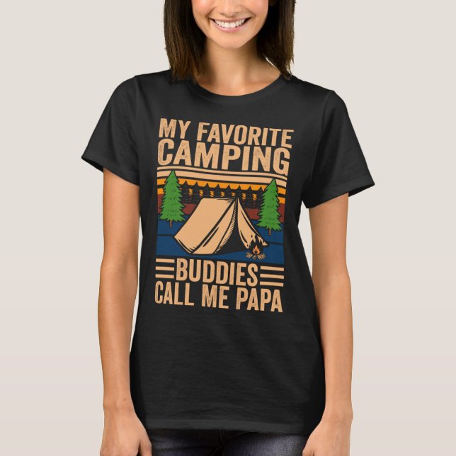 Camiseta My Favorite Camping Buddies Call Me Papa Fathers D (Anverso)