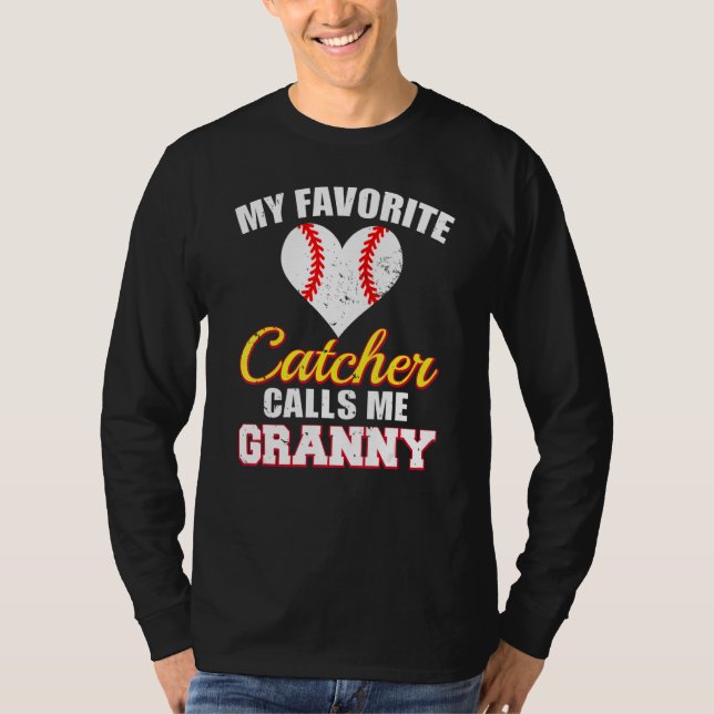 Camiseta My Favorite Catcher Calls Me Granny Catcher Baseba (Anverso)