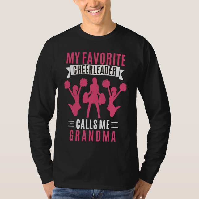 Camiseta My Favorite Cheerleader Calls Me Grandma  Cheerlea (Anverso)