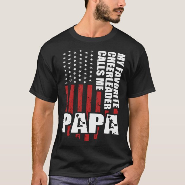 Camiseta My Favorite Cheerleader Calls Me Papa Cheer Dad Fa (Anverso)