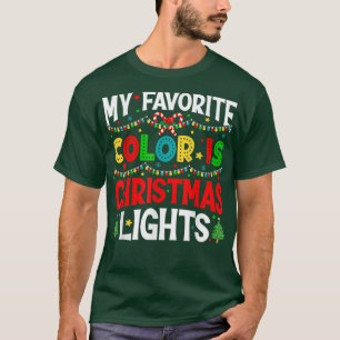 Camiseta My Favorite ColorChristmas Lights PajamaXmas Funny