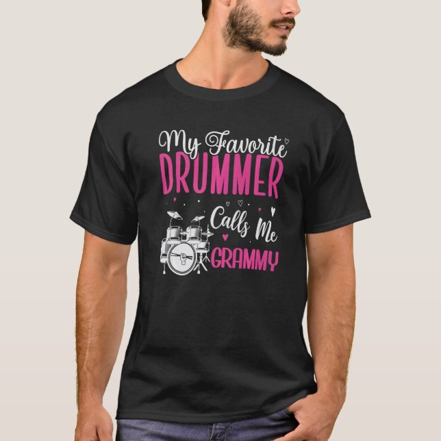 Camiseta My Favorite Drummer calls me Grandma Cute (Anverso)