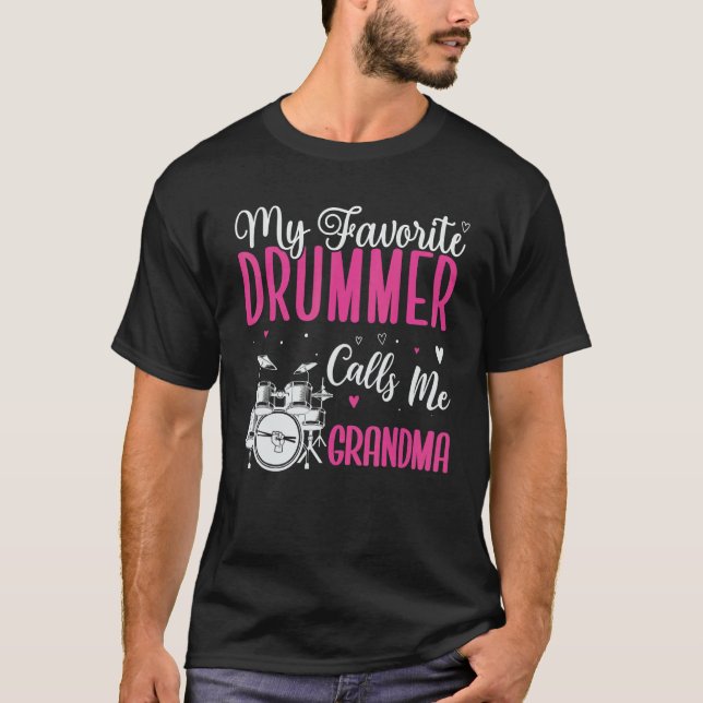 Camiseta My Favorite Drummer calls me Grandma Cute (Anverso)