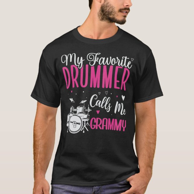Camiseta My Favorite Drummer calls me Grandma Cute 1 (Anverso)