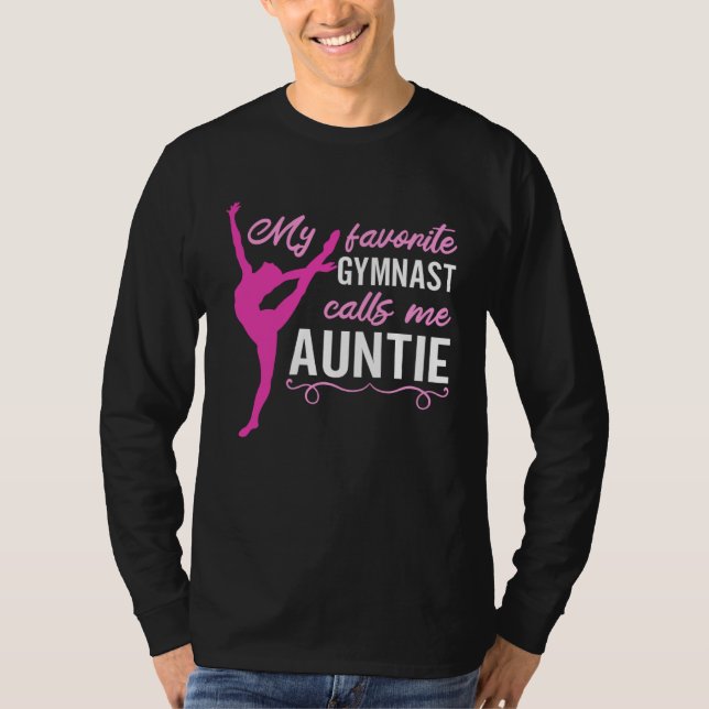 Camiseta My Favorite Gymnast Calls Me Auntie For A Gymnasti (Anverso)