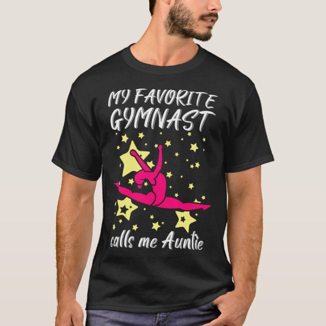 Camiseta My Favorite Gymnast Calls Me Auntie For A Gymnasti (Anverso)