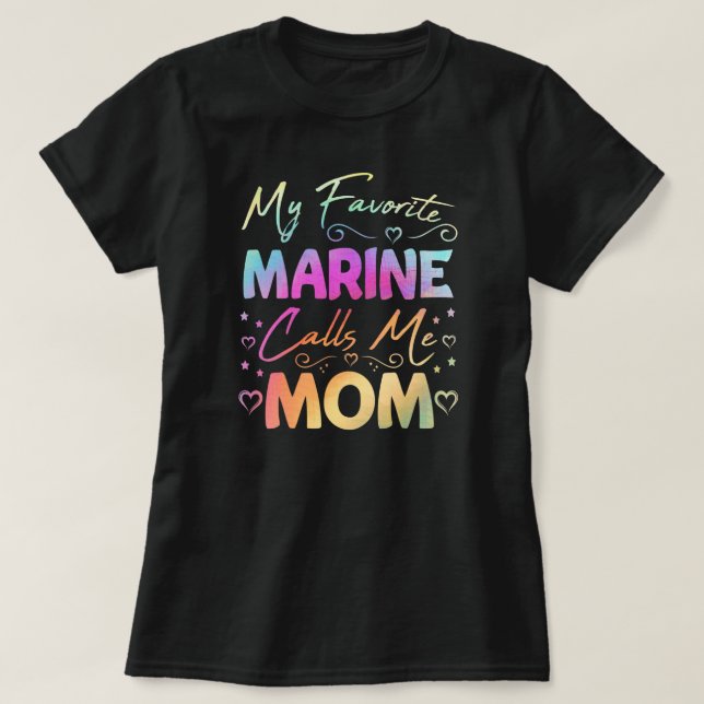 Camiseta My Favorite Marine Calls Me Mom Best Happy (Diseño del anverso)