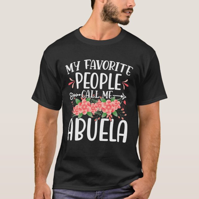 Camiseta My Favorite People Call Me Abuela Cute Floral Moth (Anverso)