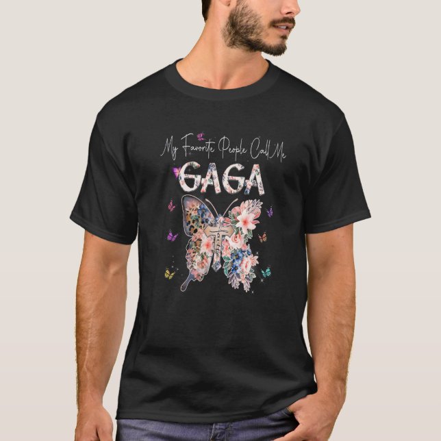 Camiseta My Favorite People Call Me Gaga  Butterfly Mothers (Anverso)