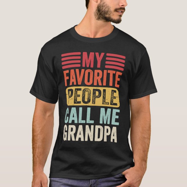 Camiseta My Favorite People Call Me Grandpa Men Retro Vinta (Anverso)
