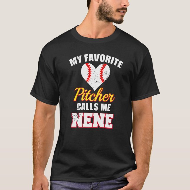 Camiseta My Favorite Pitcher Calls Me Nene Pitcher Baseball (Anverso)