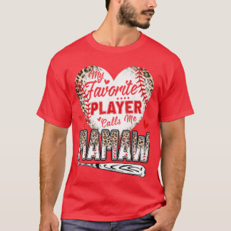 Camiseta My Favorite Player Calls Me Mamaw Baseball Leopard