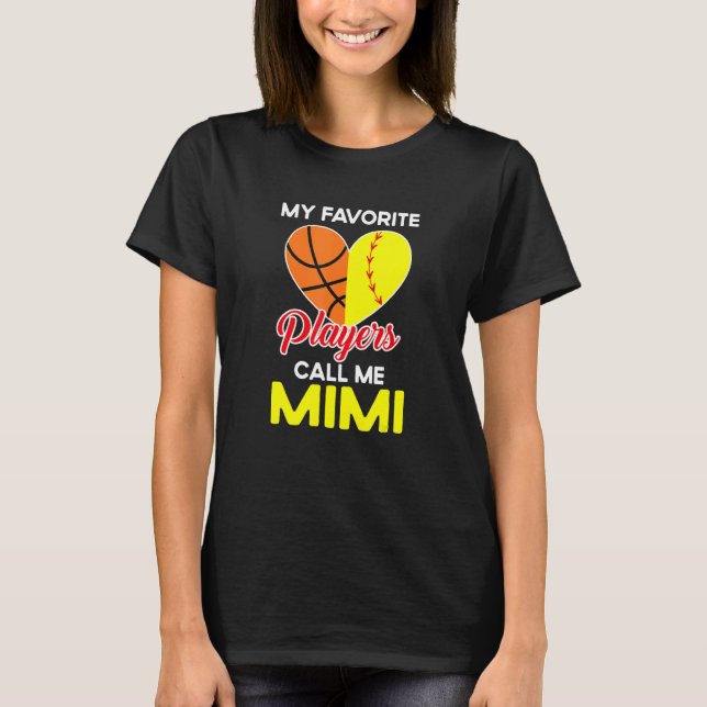 Camiseta My Favorite Players Call Me Mimi Softball Basketba (Anverso)