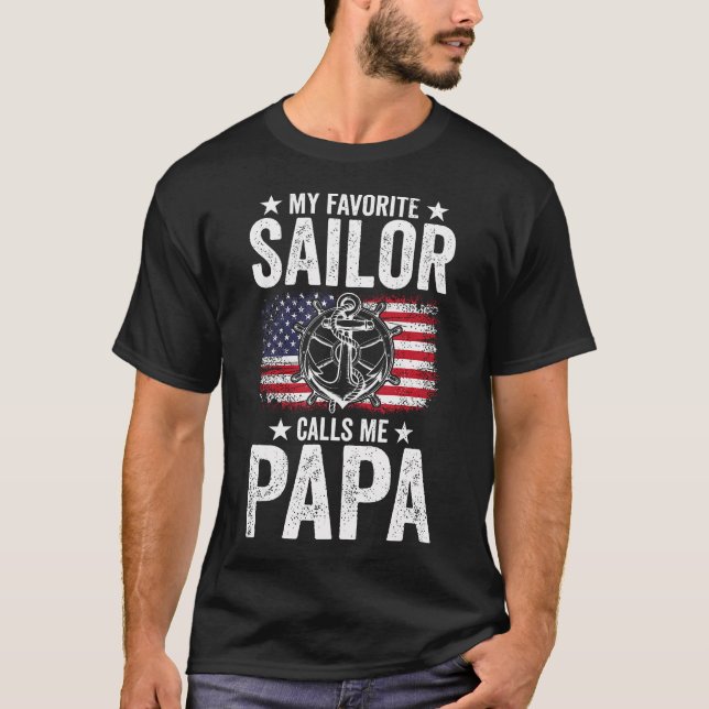 Camiseta My Favorite Sailor Calls Me Papa Father'S Day (Anverso)