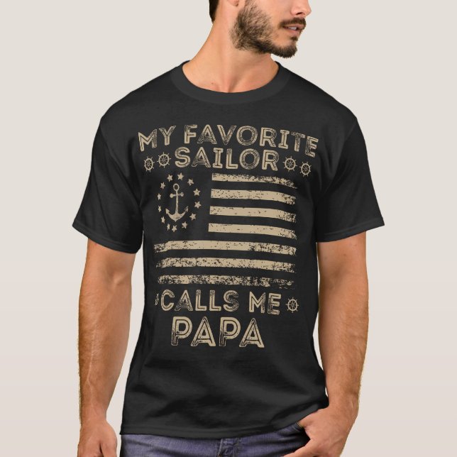 Camiseta My Favorite Sailor Calls Me Papa Sailor Lover Capt (Anverso)