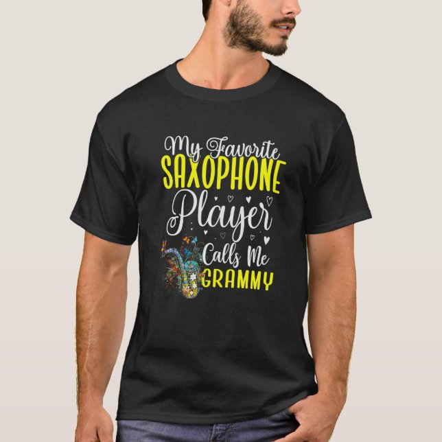 Camiseta My Favorite Saxophone player calls me Grandma Cute (Anverso)