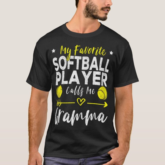 Camiseta My Favorite Softball Player Calls Me Gramma Softba (Anverso)