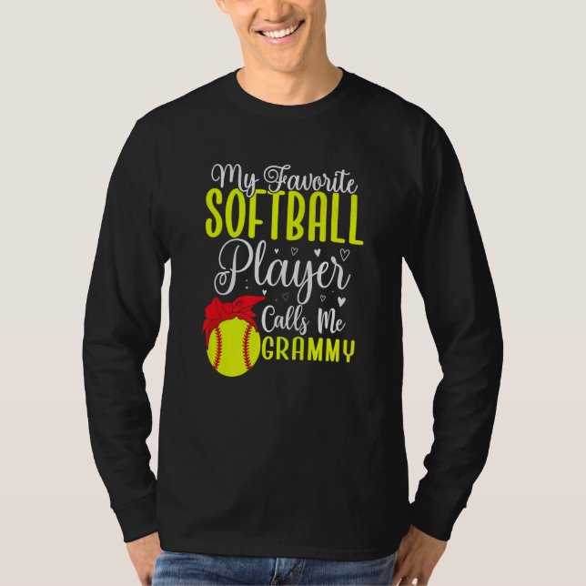 Camiseta My Favorite Softball player calls me Grandma Cute (Anverso)