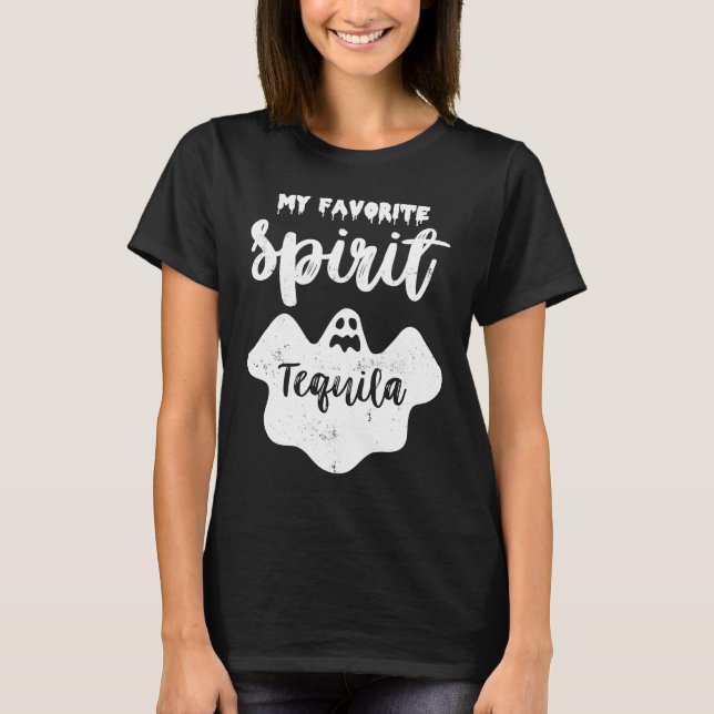 Camiseta My Favorite Spirit Tequila  Ghost Booze Halloween (Anverso)