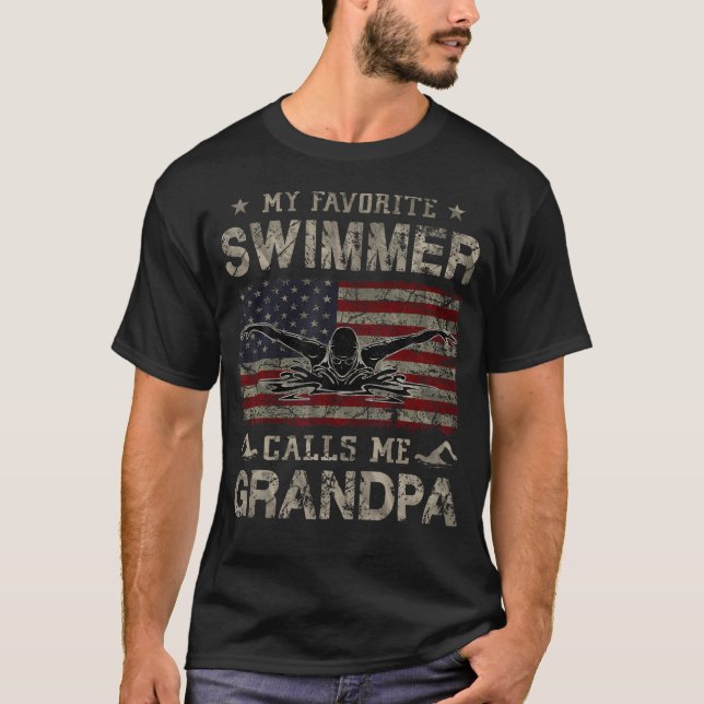 Camiseta My Favorite Swimmer Calls Me Grandpa Fathers Day (Anverso)