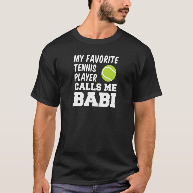 Camiseta My Favorite Tennis Player Calls Me Babi Czech Gran (Anverso)