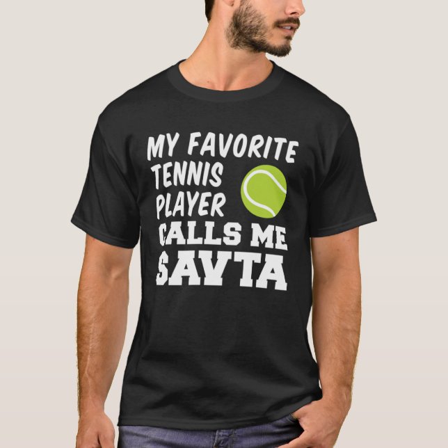Camiseta My Favorite Tennis Player Calls Me Savta Jewish Gr (Anverso)