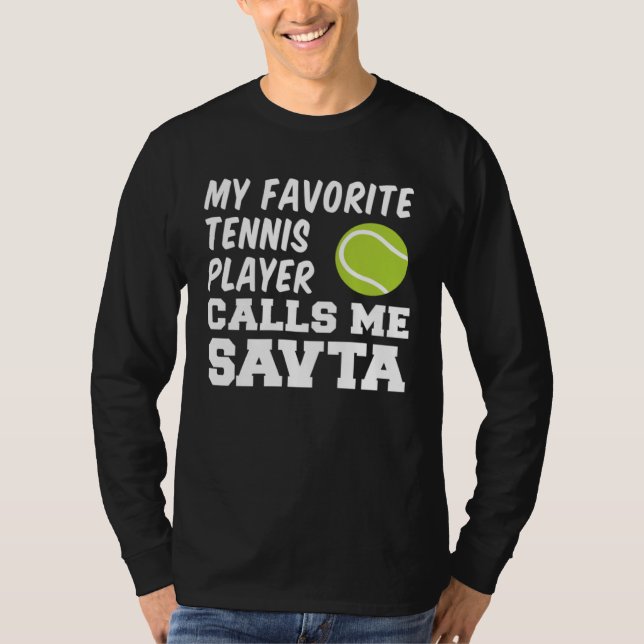 Camiseta My Favorite Tennis Player Calls Me Savta Jewish Gr (Anverso)